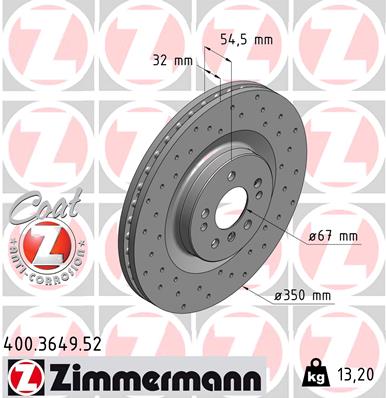 ZIMMERMANN Első féktárcsa 400.3649.52_ZIM