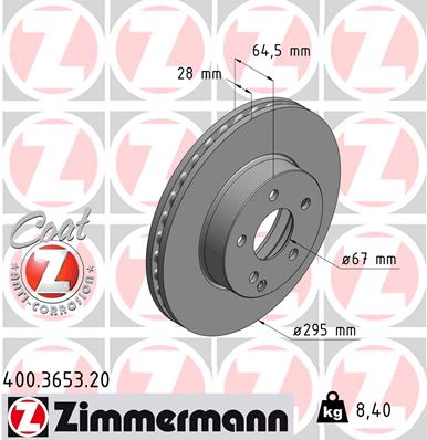 ZIMMERMANN Első féktárcsa 400.3653.20_ZIM