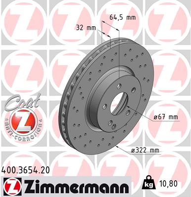 ZIMMERMANN Első féktárcsa 400.3654.20_ZIM