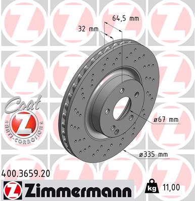 ZIMMERMANN Első féktárcsa 400.3659.20_ZIM