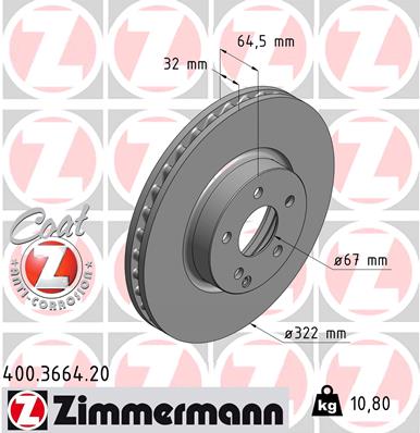 ZIMMERMANN Első féktárcsa 400.3664.20_ZIM