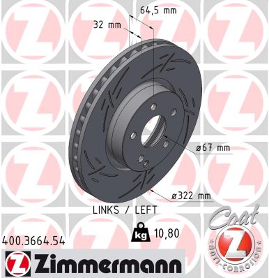 ZIMMERMANN Féktárcsa, mind 400.3664.54_ZIM