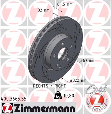 ZIMMERMANN Féktárcsa, mind 400.3664.55_ZIM