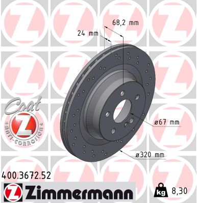 ZIMMERMANN Féktárcsa, mind 400.3672.52_ZIM