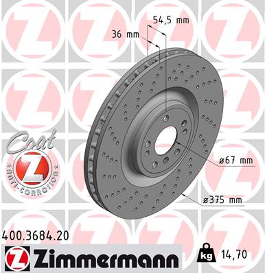 ZIMMERMANN Féktárcsa, mind 400.3684.20_ZIM