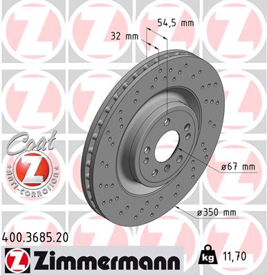 ZIMMERMANN Első féktárcsa 400.3685.20_ZIM