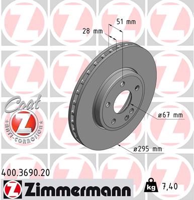 ZIMMERMANN Első féktárcsa 400.3690.20_ZIM