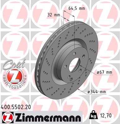 ZIMMERMANN Féktárcsa, mind 400.5502.20_ZIM