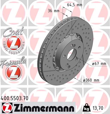 ZIMMERMANN Első féktárcsa 400.5503.70_ZIM