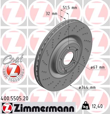 ZIMMERMANN Első féktárcsa 400.5505.20_ZIM