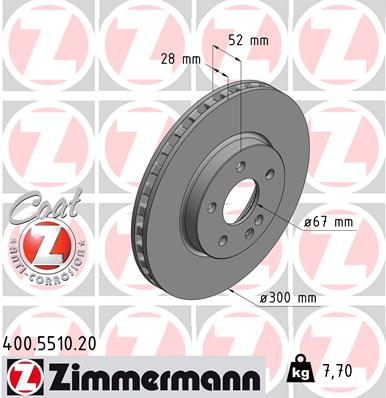 ZIMMERMANN Első féktárcsa 400.5510.20_ZIM