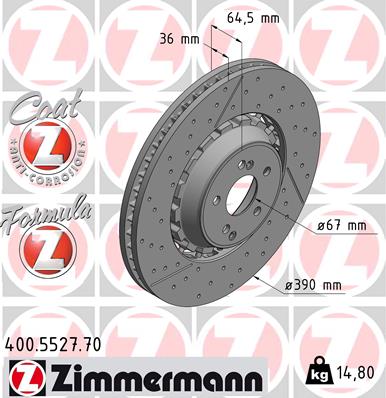 ZIMMERMANN Féktárcsa, mind 400.5527.70_ZIM