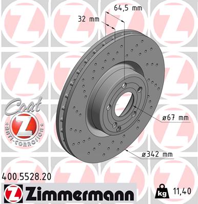 ZIMMERMANN Féktárcsa, mind 400.5528.20_ZIM