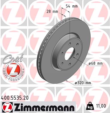 ZIMMERMANN Első féktárcsa 400.5535.20_ZIM