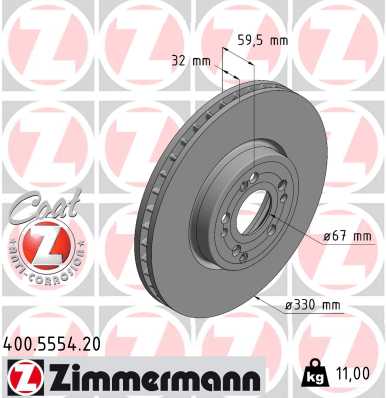 ZIMMERMANN Féktárcsa, mind 400.5554.20_ZIM