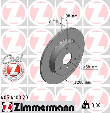 ZIMMERMANN Első féktárcsa 405.4100.20_ZIM