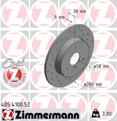 ZIMMERMANN Első féktárcsa 405.4100.52_ZIM