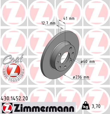 ZIMMERMANN Első féktárcsa 430.1452.20_ZIM