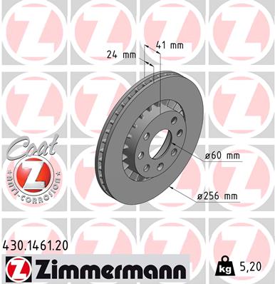 ZIMMERMANN Első féktárcsa 430.1461.20_ZIM