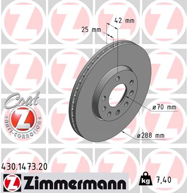 ZIMMERMANN Első féktárcsa 430.1473.20_ZIM