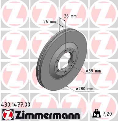 ZIMMERMANN Első féktárcsa 430.1477.00_ZIM