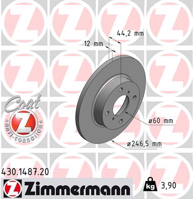 ZIMMERMANN Első féktárcsa 430.1487.20_ZIM