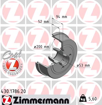 ZIMMERMANN Fékdob 430.1786.20_ZIM