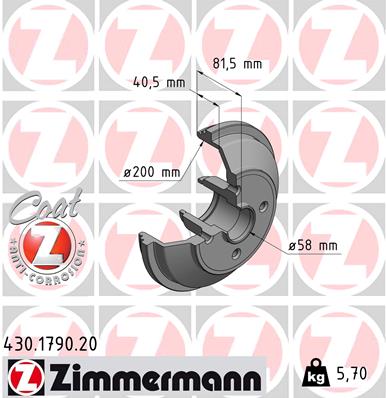 ZIMMERMANN Fékdob 430.1790.20_ZIM