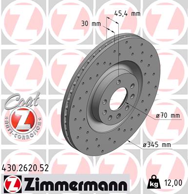 ZIMMERMANN Első féktárcsa 430.2620.52_ZIM