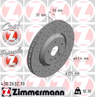 ZIMMERMANN Féktárcsa, mind 430.2632.70_ZIM