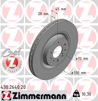 ZIMMERMANN Első féktárcsa 430.2640.20_ZIM