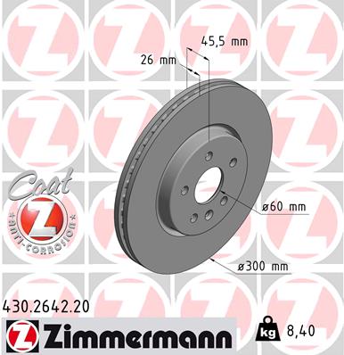 ZIMMERMANN Első féktárcsa 430.2642.20_ZIM