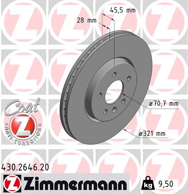 ZIMMERMANN Első féktárcsa 430.2646.20_ZIM