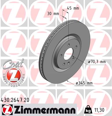 ZIMMERMANN Féktárcsa, mind 430.2647.20_ZIM