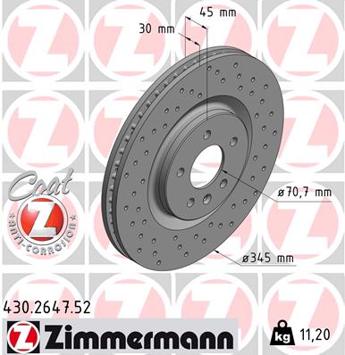 ZIMMERMANN Féktárcsa, mind 430.2647.52_ZIM