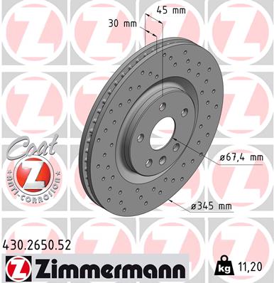 ZIMMERMANN Féktárcsa, mind 430.2650.52_ZIM