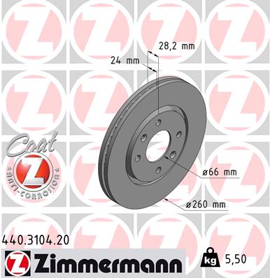 ZIMMERMANN Első féktárcsa 440.3104.20_ZIM