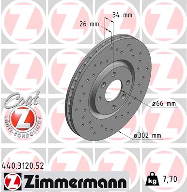 ZIMMERMANN Első féktárcsa 440.3120.52_ZIM