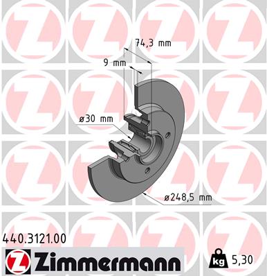 ZIMMERMANN Féktárcsa+kerékagycsapágy 440.3121.00_ZIM