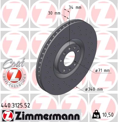 ZIMMERMANN Első féktárcsa 440.3125.52_ZIM