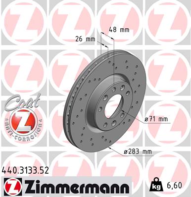 ZIMMERMANN Első féktárcsa 440.3133.52_ZIM