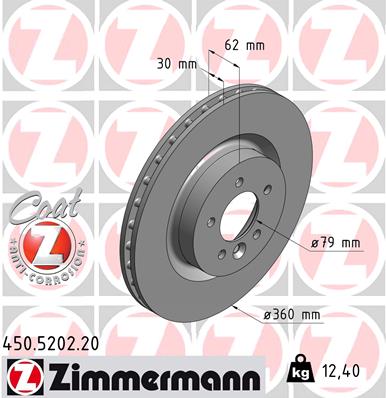 ZIMMERMANN Első féktárcsa 450.5202.20_ZIM