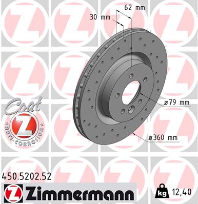 ZIMMERMANN Féktárcsa, mind 450.5202.52_ZIM