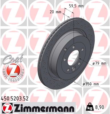 ZIMMERMANN Féktárcsa, mind 450.5203.52_ZIM