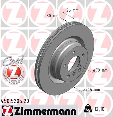 ZIMMERMANN Első féktárcsa 450.5205.20_ZIM