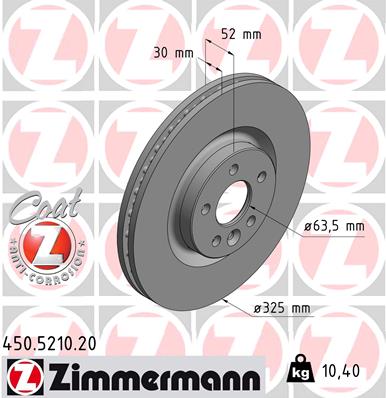 ZIMMERMANN Első féktárcsa 450.5210.20_ZIM