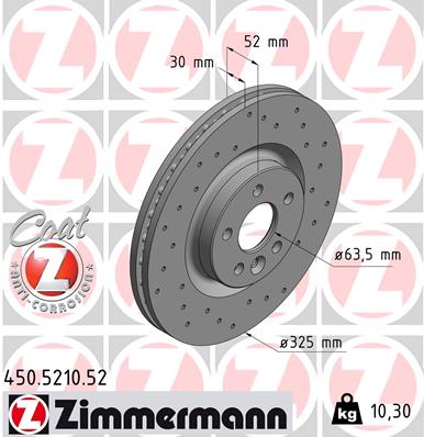 ZIMMERMANN Első féktárcsa 450.5210.52_ZIM