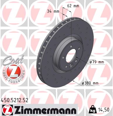 ZIMMERMANN Első féktárcsa 450.5212.52_ZIM