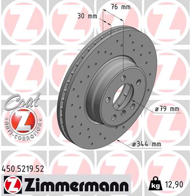 ZIMMERMANN Féktárcsa, mind 450.5219.52_ZIM