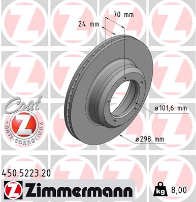 ZIMMERMANN Első féktárcsa 450.5223.20_ZIM